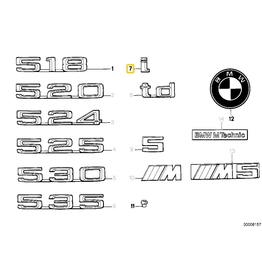 BMW "I" badge for BMW E-34