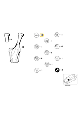 BMW "M" gearshift logo for BMW E-23 E-24 E-28 E-30 E-32
