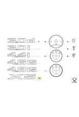 BMW "X5" emblem for BMW E-53 E-70
