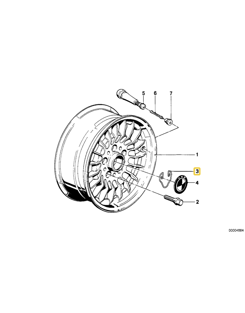 BMW Wheel center cap spring for BMW E-12 E-23 E-24 E-28 E-32