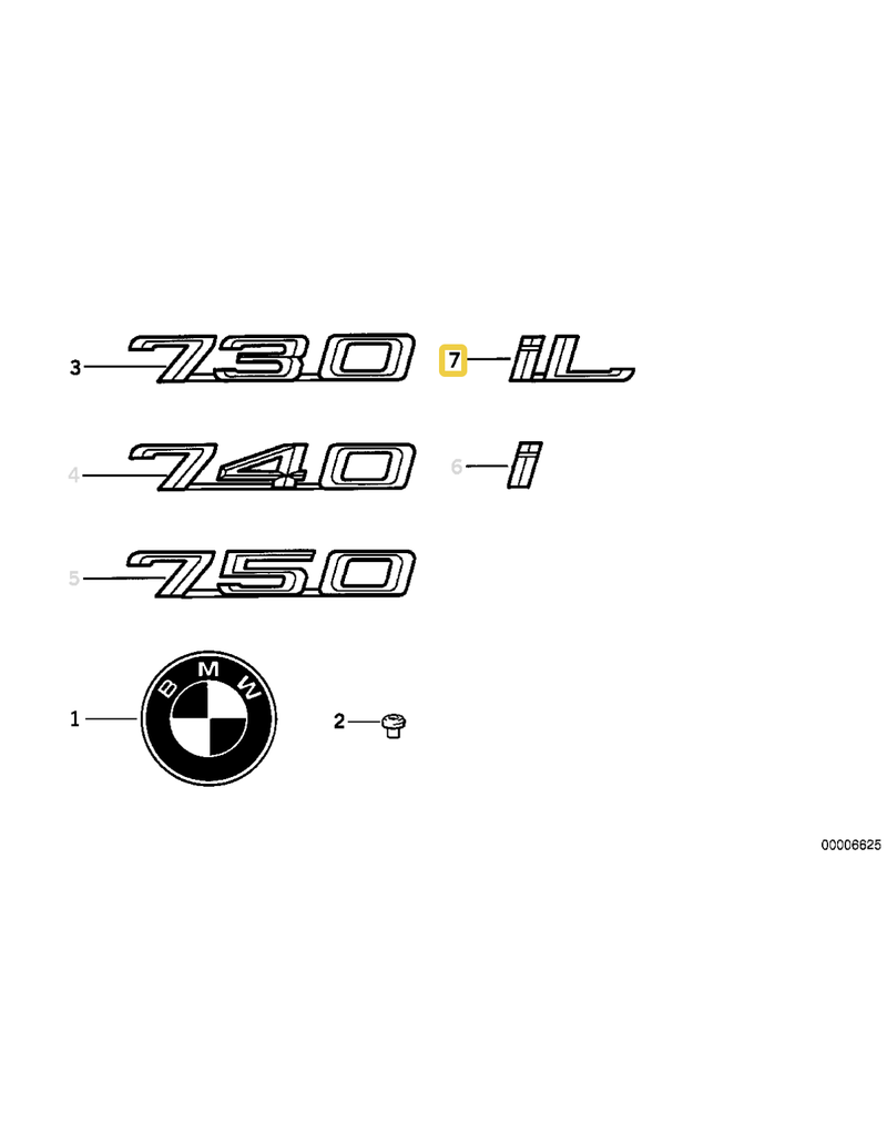 BMW "IL" emblem for BMW E-32 E-38