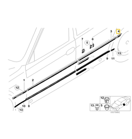 BMW Molding fender rear left for BMW E-38