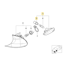 BMW Additional turn indicator right white for BMW E-46