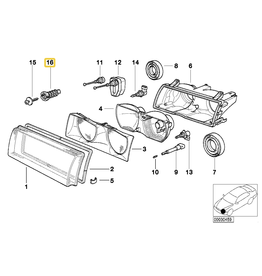 BMW Adjusting screw headlight for BMW E-36 E-63