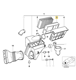 BMW Air filter frame for BMW E-36 E-38 E-39