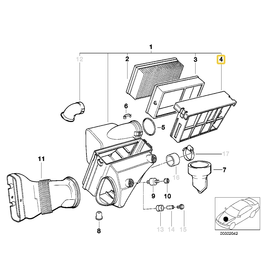 BMW Air filter frame for BMW E-36 E-38 E-39