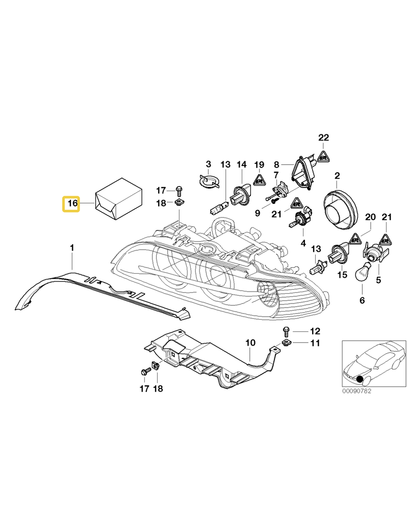 BMW Headlight Repair kit for BMW E-39