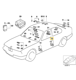 BMW Door entrance lamp rear right for E-32