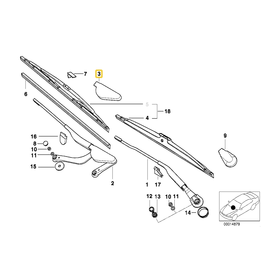 BMW Wiper arm cover for BMW E-38