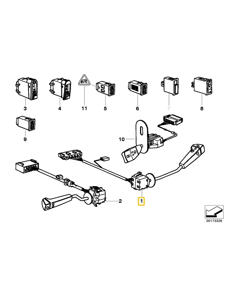 BMW Wiper switch for BMW E-32 E-34