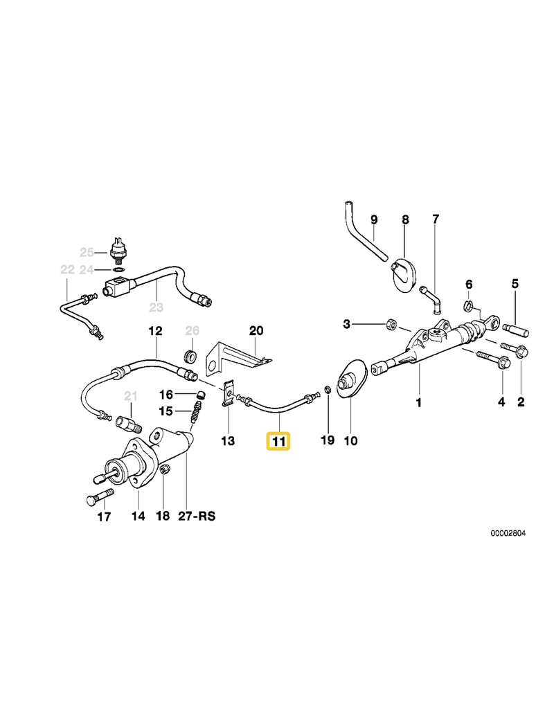 BMW Clutch pipe for BMW E-36