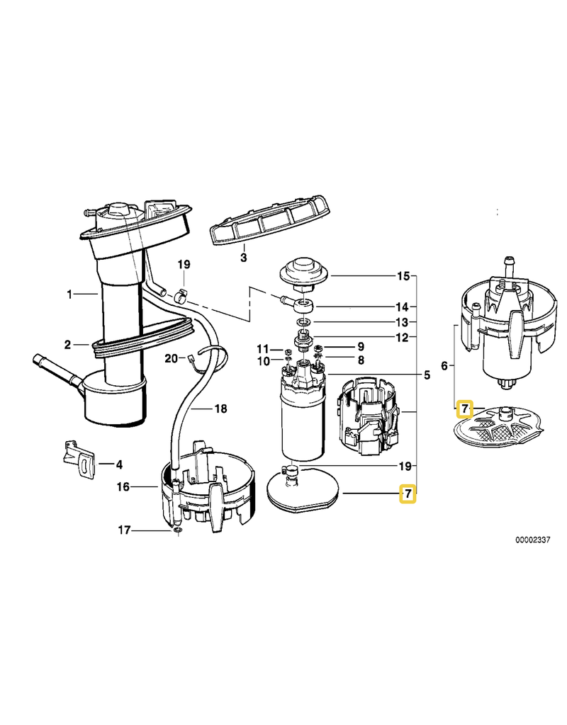 BMW Fuel pump strainer for BMW E-34
