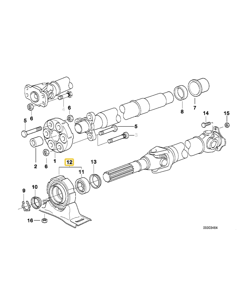 Driveshaft mount for BMW E-34 E-36