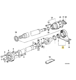 Driveshaft carrier with bearing for BMW E-31