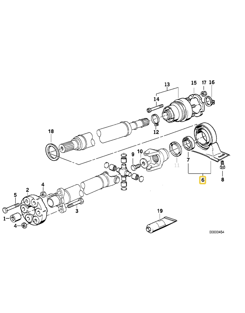 Driveshaft bearing for BMW E-31