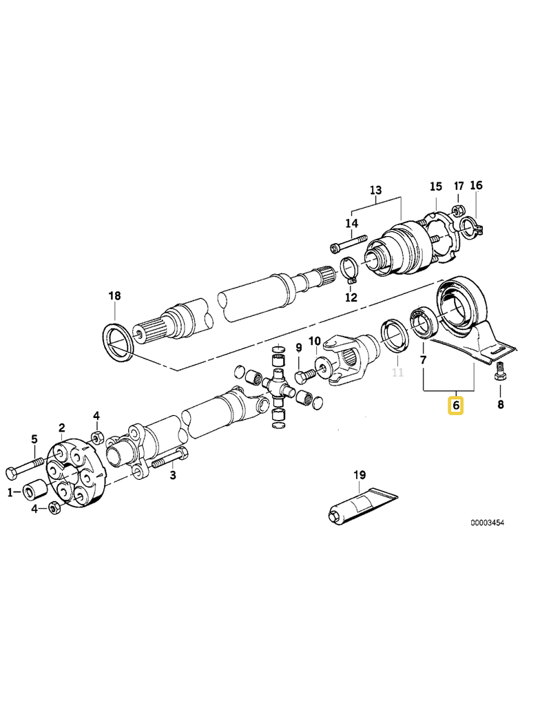 Driveshaft carrier with bearing for BMW E-31