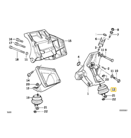 Engine mount left for BMW E-31 E-32 E-34