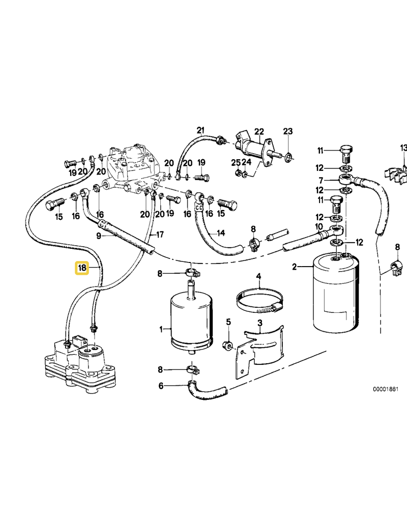 BMW Fuel feed line for BMW E-12 E-21 E-28 E-30