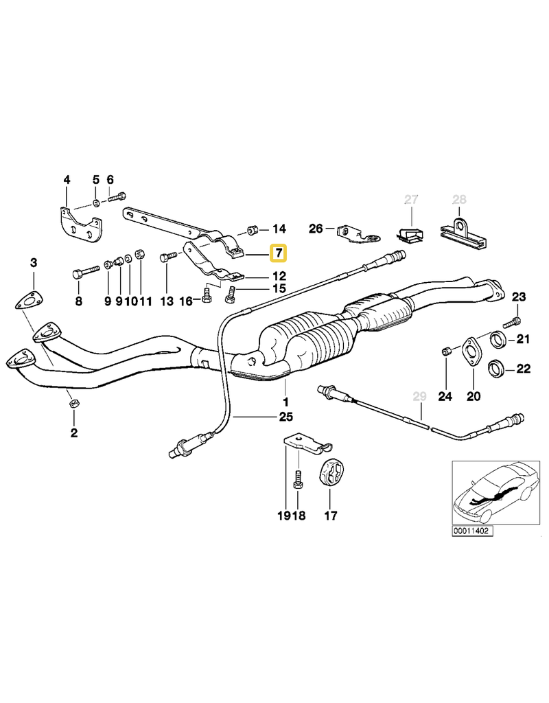 BMW Exhaust bracket for BMW E-36
