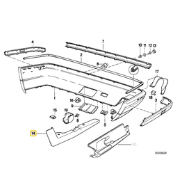 BMW Rear bumper trim cover left for BMW E-34