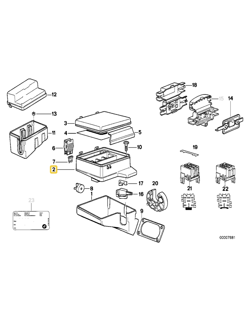 BMW Fuse box for BMW E-32 E-34