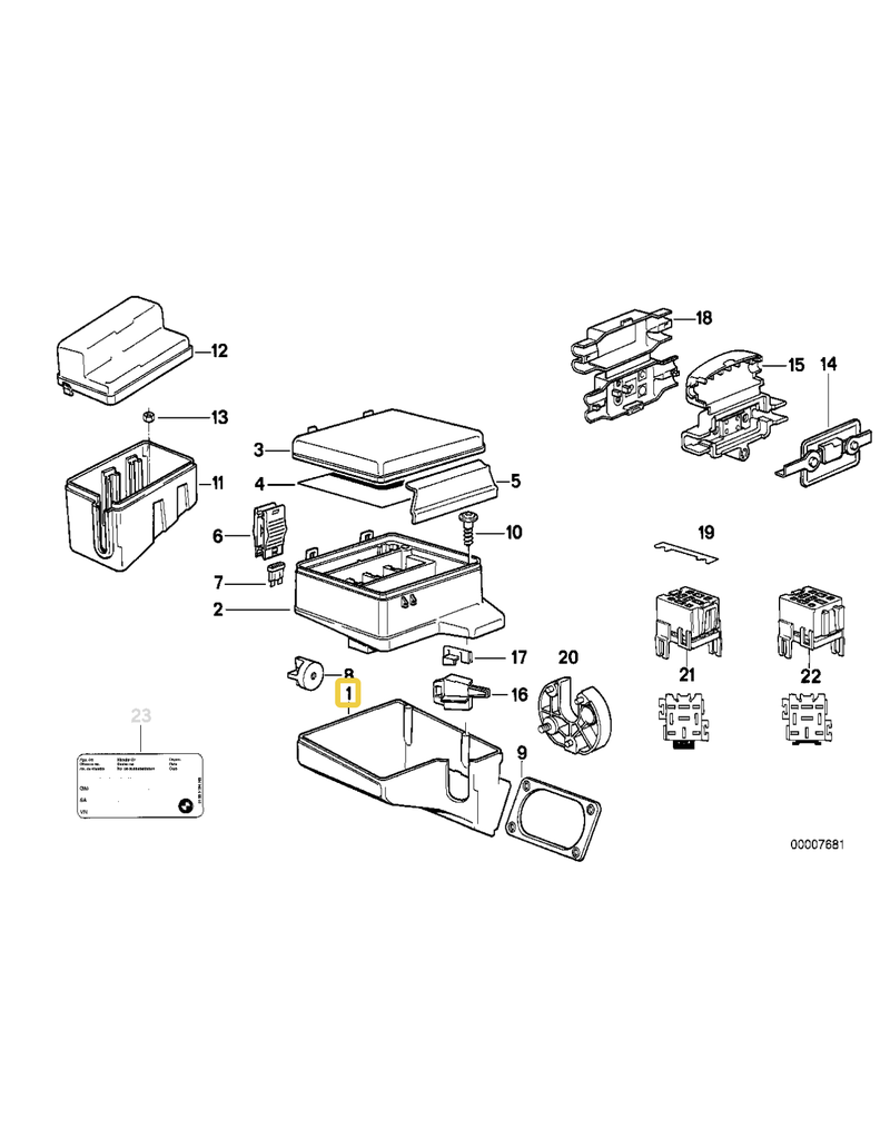BMW Wiring box for BMW E-32 E-34