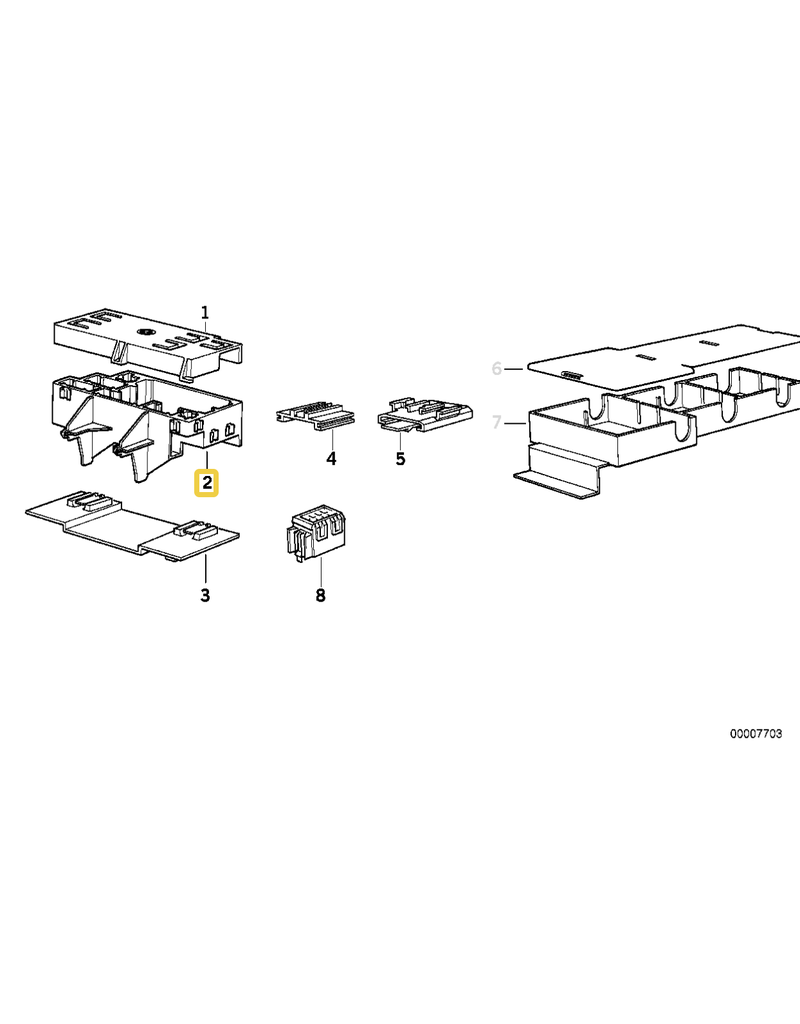 BMW Rear fuse rack for BMW E-32 E-34