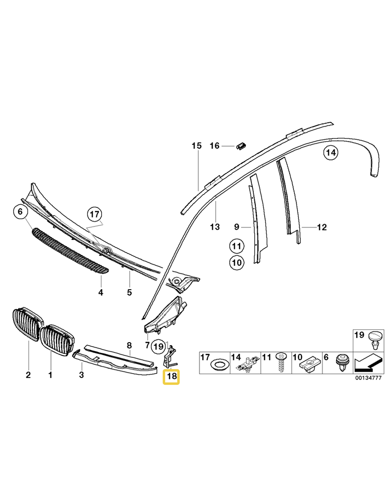 BMW Right turn indicator bracket for BMW E-46