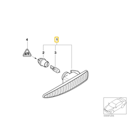 BMW Side marker right, white, for BMW E-65