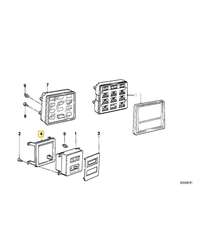 BMW Clock holder for BMW E-23 E-24 E-30