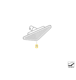 BMW Side marker right, white, for BMW E-46