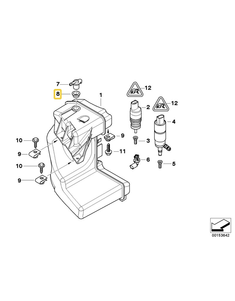 BMW Windshield washer reservoir grommet for BMW