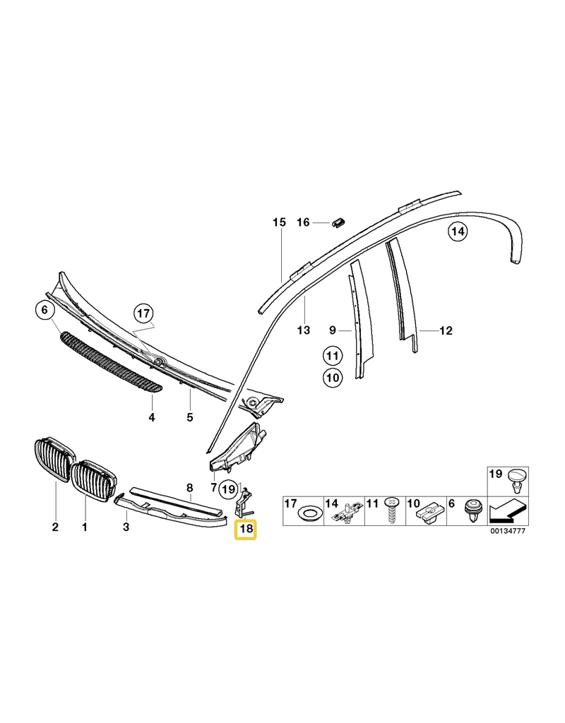 BMW Left turn signal bracket for BMW E-46