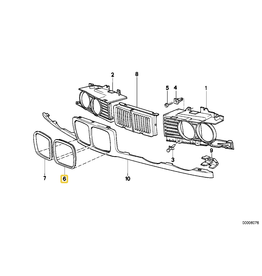 BMW Left upper grill frame chrome for BMW E-34