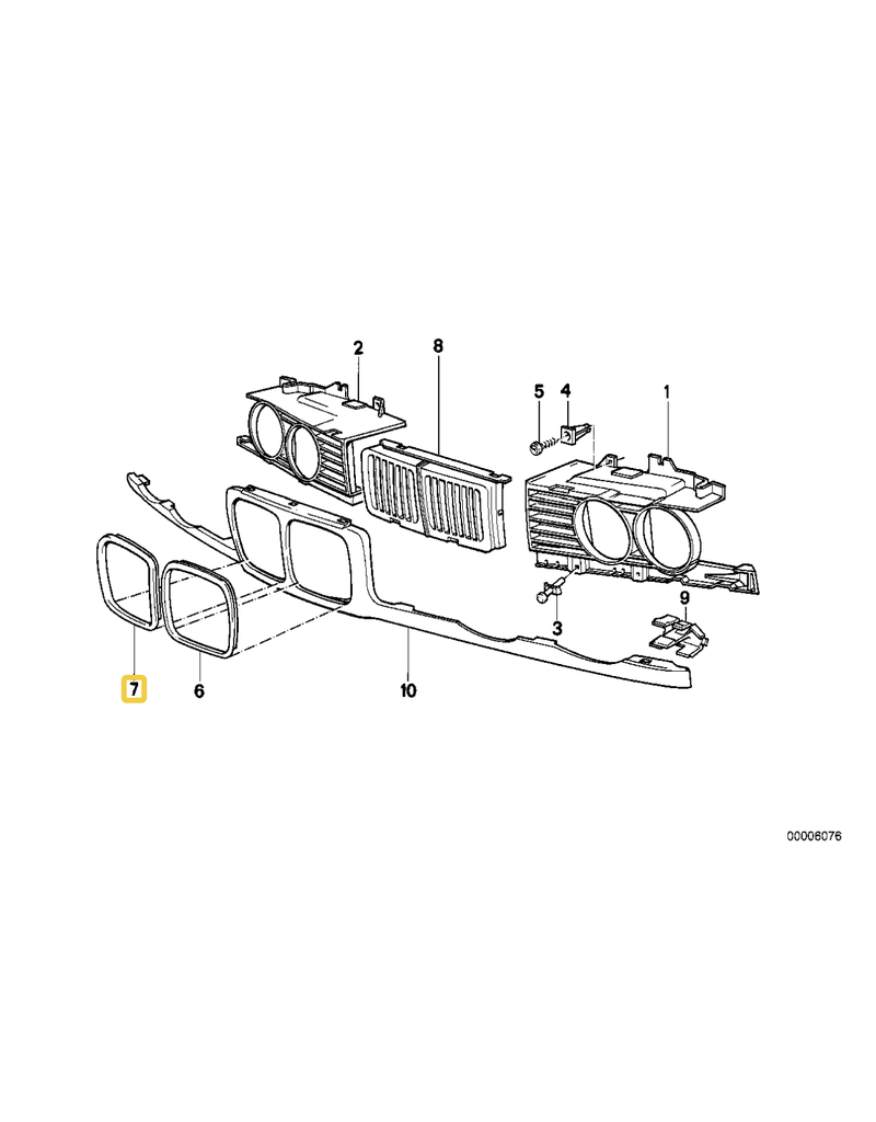 OEM Decorative frame right for BMW E-34