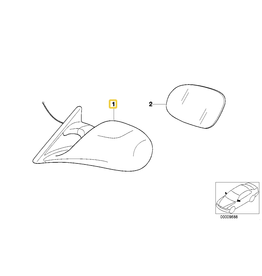 BMW Left outside mirror, heatable, M Technic, for BMW E-36