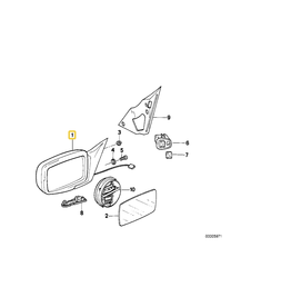 BMW Electric heatable mirror right for BMW E-32 735