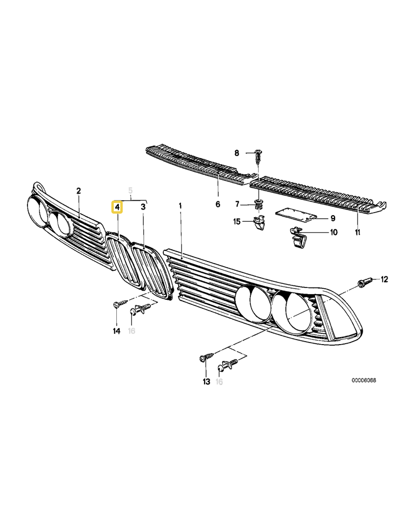 BMW Center grill right for BMW E-23