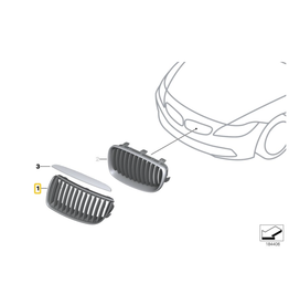 BMW Grill left chrome for BMW E-90 E-91