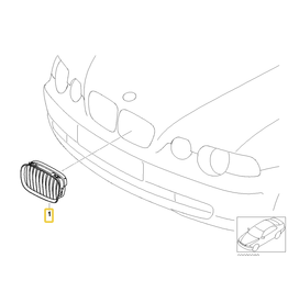 BMW Grill chrome right for BMW E-46