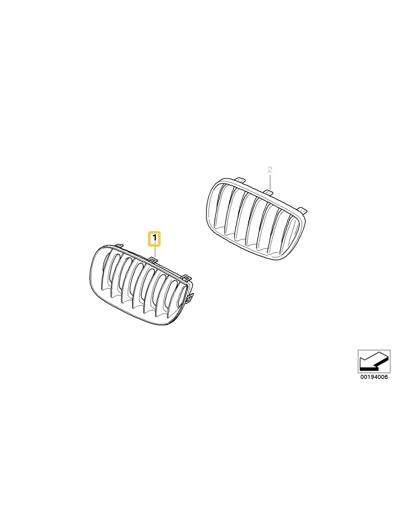 BMW Grill front left for BMW X3 E-83