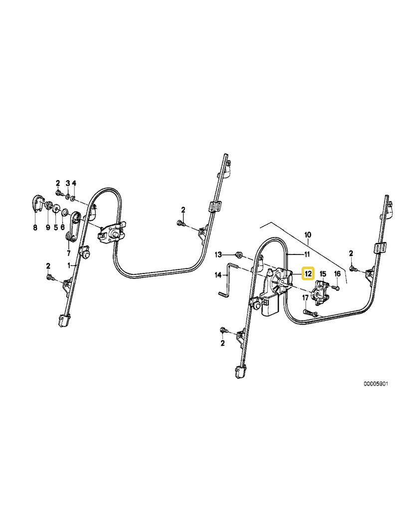 BMW window electric motor left for BMW E-30