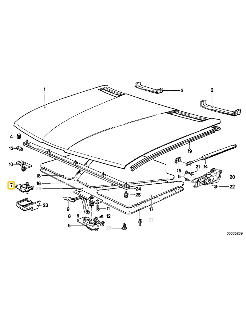 BMW Hood catch front right for BMW E-28