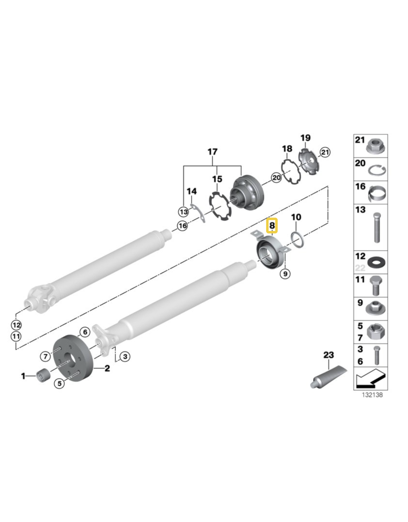 BMW Drive shaft mount for BMW E-53 X5