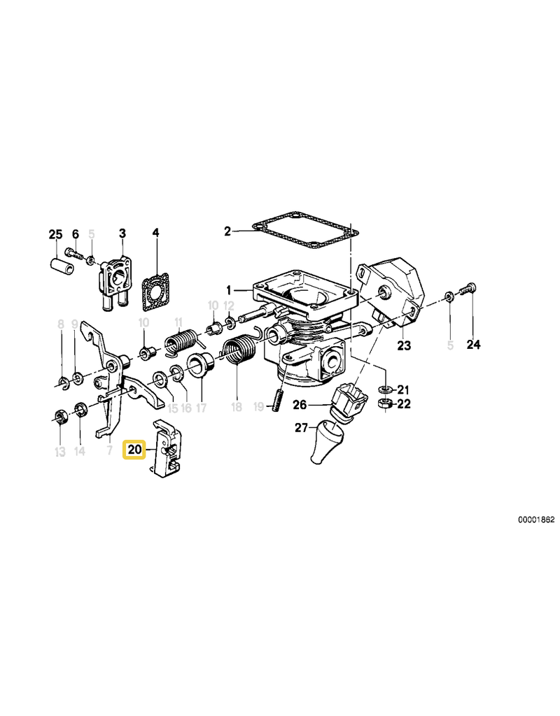 BMW Throttle housing nipple for BMW E-28 E-30