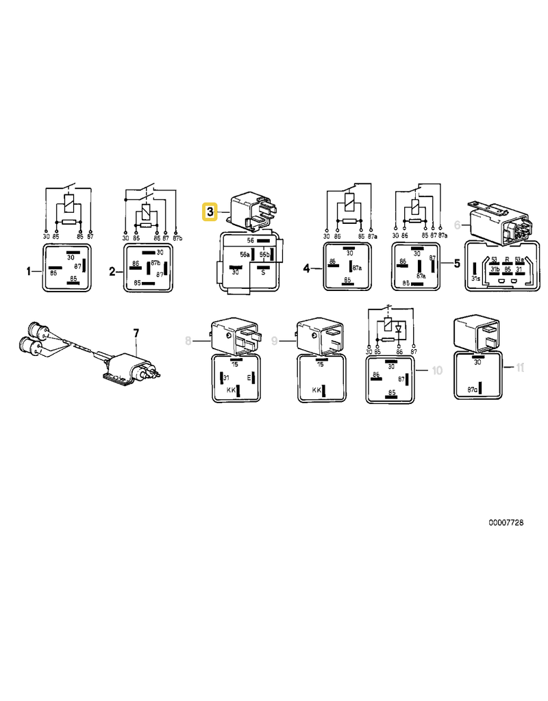 BMW  Sunroof relay for BMW E-12 E-23 E-24 E-28 E-30