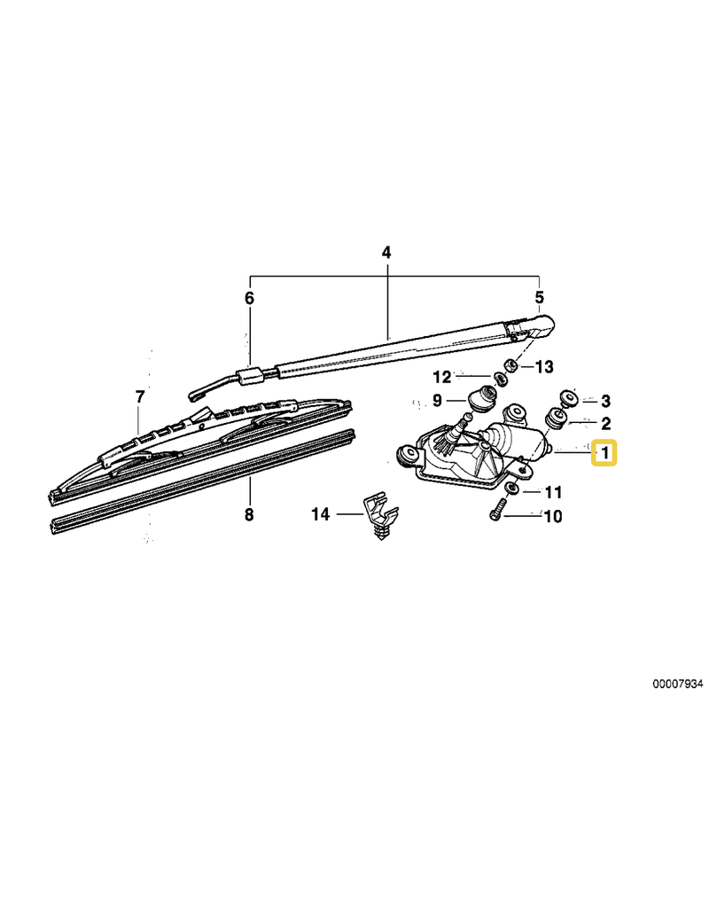 BMW Rear window wiper motor for BMW E-36 Compact