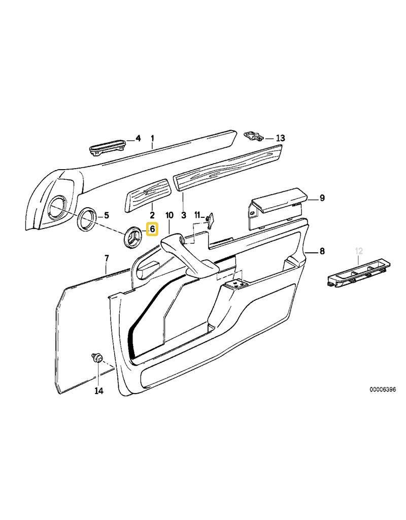 BMW Door trim cover for BMW E-32