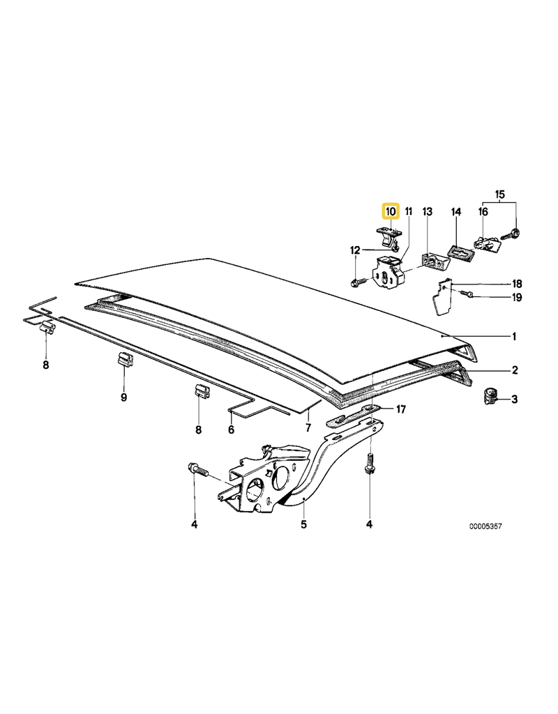 BMW Trunk lid catch upper part for BMW E-28