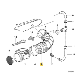 BMW Air mass rubber boot for BMW E-26 325 M3